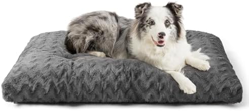 EHEYCIGA Washable Large Dog Bed for Crate, 36x27 Inch Pet Bed, Charcoal