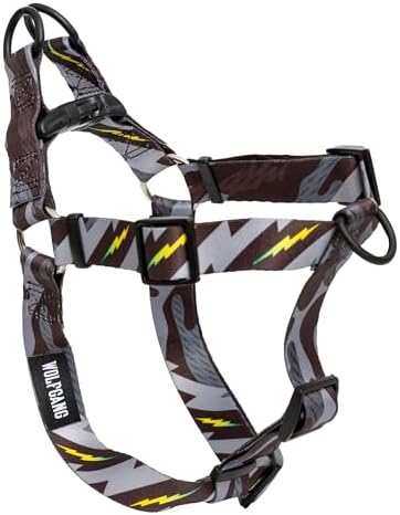 Wolfgang Heavy Duty Adjustable Dog Harness, Pull-Tested to Over 800 lbs for Walking & Training, DarkSkies Print, Small