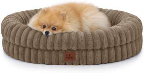 ChiXnuggle Orthopedic Dog Bed, Washable Cover, Faux Fur Bolster Pet Couch