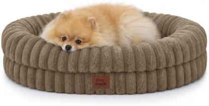 ChiXnuggle Orthopedic Dog Bed, Washable Cover, Faux Fur Bolster Pet Couch