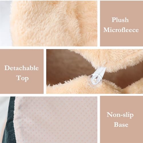 Cat Bed Cave - Enclosed Hideaway with Detachable Lid for Kitten (Snow)