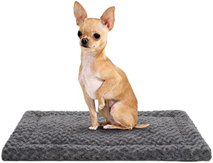 Exsnugy Washable Dog Bed Mat Medium Size Fluffy Pet Crate Pad 24x18