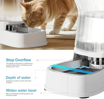 Automatic Dog Water Dispenser, Stainless Steel Bowls Feeder, 100% BPA-Free
