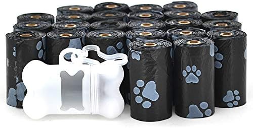 Best Pet Supplies Dog Poop Bags for Waste Refuse Cleanup, Doggy Roll Replacements for Outdoor Puppy Walking and Travel, Leak Proof and Tear Resistant, Thick Plastic - Black, 360 Bags