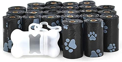 Best Pet Supplies Dog Poop Bags for Waste Refuse Cleanup, Doggy Roll Replacements for Outdoor Puppy Walking and Travel, Leak Proof and Tear Resistant, Thick Plastic - Black, 360 Bags