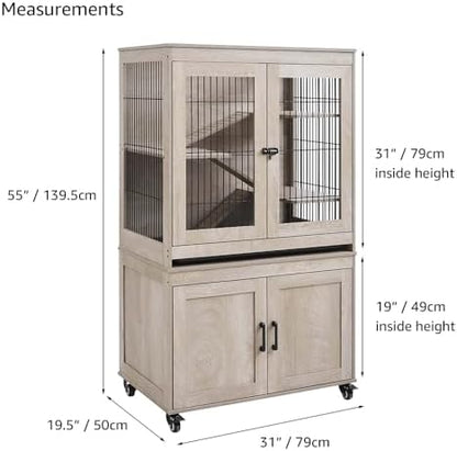 unipaws Ferret Cage with Storage and Ramp, Large Vertical Hamster Cage