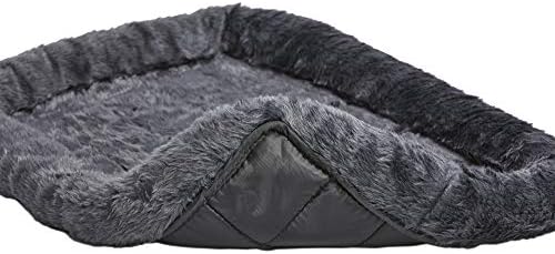 MidWest Homes for Pets Dog Bed - Gray Faux Fur Bolster, Ultra-Soft and Machine Washable, Fits 24-Inch Crates and Carriers, for Small Dogs and Cats