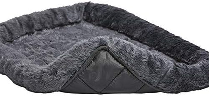 MidWest Homes for Pets Dog Bed - Gray Faux Fur Bolster, Ultra-Soft and Machine Washable, Fits 24-Inch Crates and Carriers, for Small Dogs and Cats