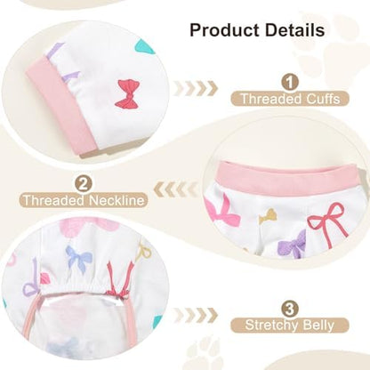 Bienbee Dog Pajamas, 4 Pack Adjustable Onesies for Small to Large Dogs M