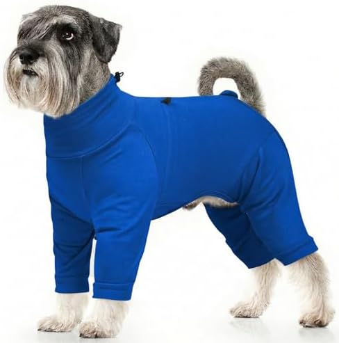 Adjustable Recovery Suit for Small Dogs, Dog Pajamas, Blue, S