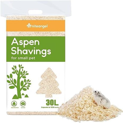 Niteangel Aspen Shaving Hamster Bedding: 30L Absorb Odors & No Dust