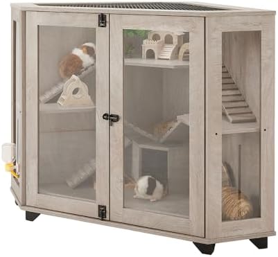 unipaws Chinchillas Hedgehog Cage with Ramp and House, Large Size