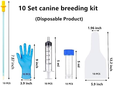 10 Set AI Artificial Insemination Dog Breeding Kit, Canine Breeding Kit, Disposable Dog Artificial Insemination, Dog Insemination Breeder Kit, Canine Breeding Supplies for Small Breeds