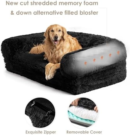 EHEYCIGA Orthopedic Foldable Human Dog Bed - 72x44x11, Black