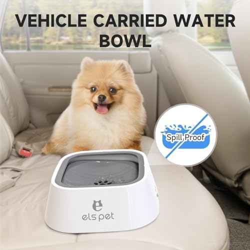 ELS PET Travel Bowl 35oz 1L No Spill Dog Cat Bowl Anti Slip Water Dispenser