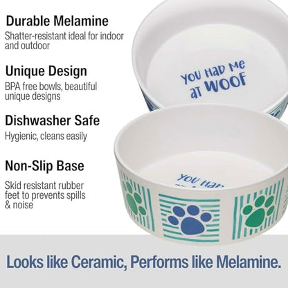 Loving Pets Dolce Moderno Dog Bowl – Modern Melamine Dog Food Bowl & Dog Water Bowl – Durable, Non-Slip Pet Dish for Small & Medium Dogs – Dishwasher Safe Dog Bowl (Small, 16 oz)