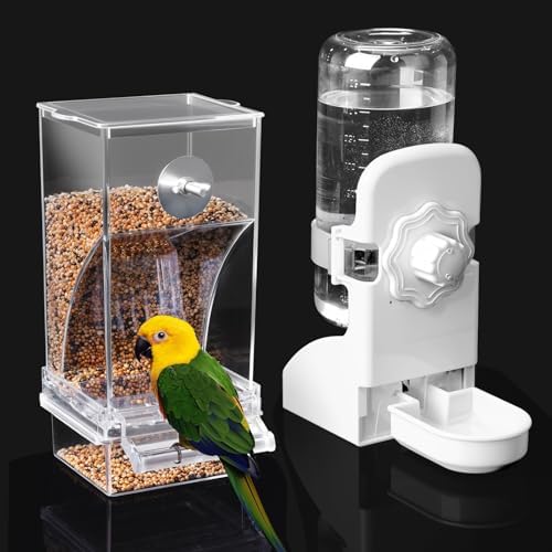 Lemtrflo No Mess Bird Feeder Water Dispenser Set, Automatic Bird Feeder