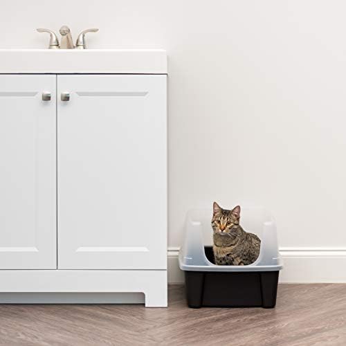IRIS USA Large High Sided Cat Litter Box, Scatter Shield