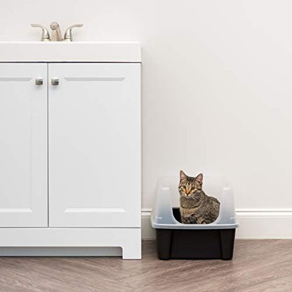 IRIS USA Large High Sided Cat Litter Box, Scatter Shield