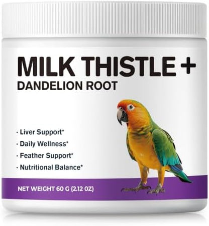 Milk Thistle & Dandelion Root for Birds, Bird Wellness Powder