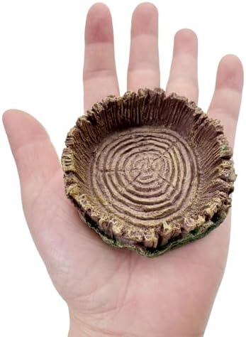 3 Pack Small Reptile Food Bowls, Reptile Feeding Terrarium Bowls for Bearded Dragon Lizard Frog Gecko Tortoise Hermit Crab Snail (Brown)