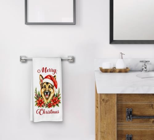 Christmas German Shepherd Kitchen Dish Towels Dishcloth 16x24 Inches