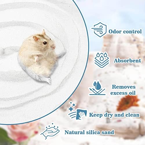 Sukh 47OZ Hamster Sand Bath - White Fine Silica Sand, Hamster Soft Cleaning