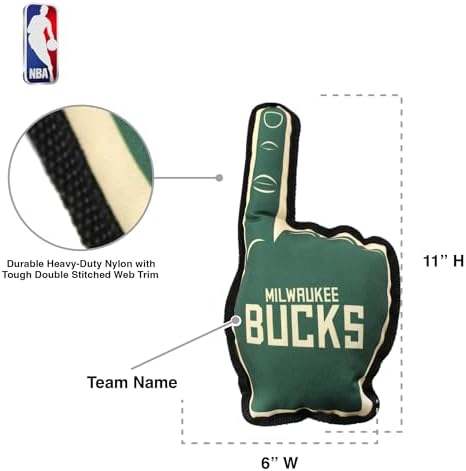 Pets First NBA #1 Fan Toy. Best Sports Dog Toy with Double Stitched Trim and Tough Nylon Material Filled with Chewable Polyfil and Inner Squeaker