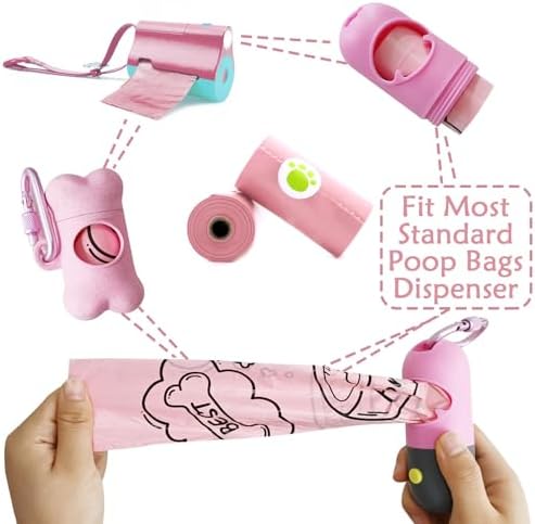 180 Dog Poop Bags Lavender Scented –Leak Proof, Easy Tear, 9"x13" Standard Size – Durable for Large/Small Dogs, Fits Most Dispensers (12 Rolls, Pink)