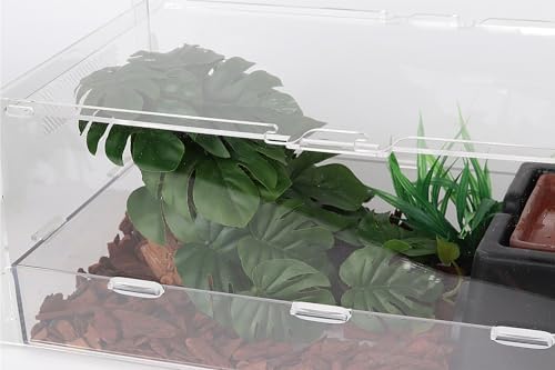 Fake Monstera Reptile Terrarium Plants for Ball Python Snake Gecko