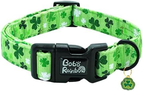 St Patrick's Green Trefoil Print Dog Collar for Small Dogs