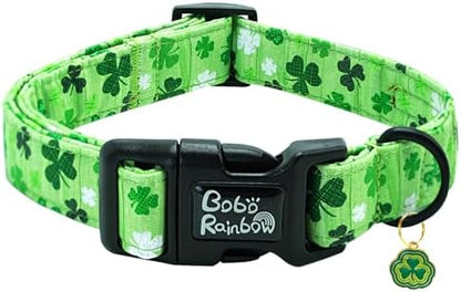 St Patrick's Green Trefoil Print Dog Collar for X-Small Dogs