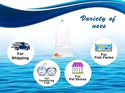 Fishery Bags 4 Inches Leak Proof Rounded Bottom Clear Plastic Fish Bags for Shrimps and Betta Fish Transport. (4" x 12" / 100 Pack / 3 Mil)