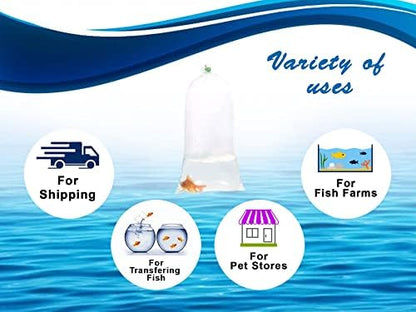 Fishery Bags 4 Inches Leak Proof Rounded Bottom Clear Plastic Fish Bags for Shrimps and Betta Fish Transport. (4" x 10" / 1000 Pack / 3 Mil)