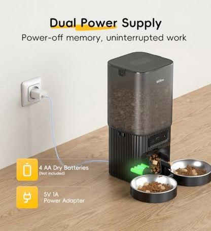 7L Automatic Cat Feeder 2 Cats, 5G WiFi Dog Food Dispenser with APP Control