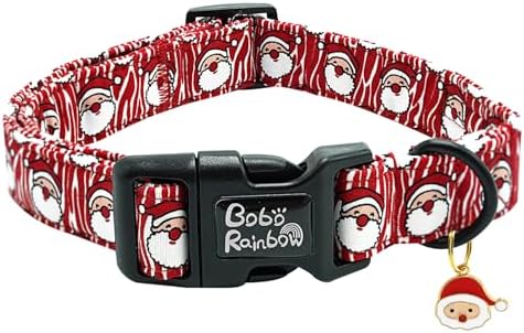 Dog Collars - Adjustable, Durable & Soft Santa Claus Print Collar for Large Dogs
