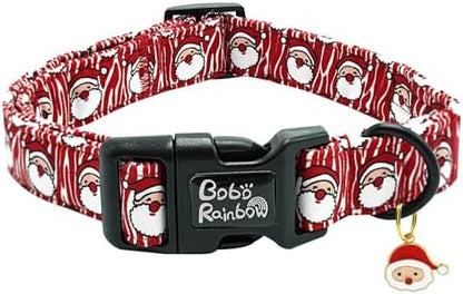 Dog Collars - Adjustable, Durable & Soft Santa Claus Print Collar for Large Dogs