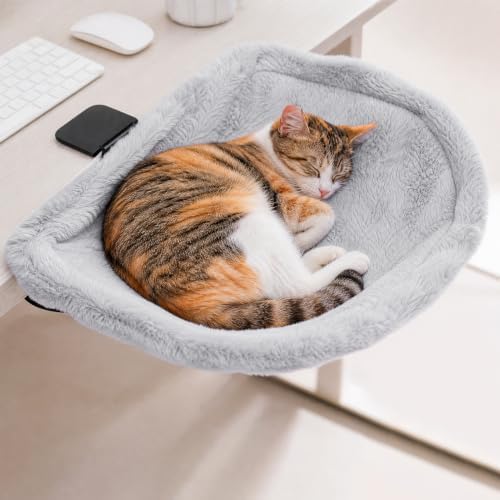 Cat Desk Bed, Clamp-On Desk Hammock, 40 lb, Fits 0.78-2.95 in