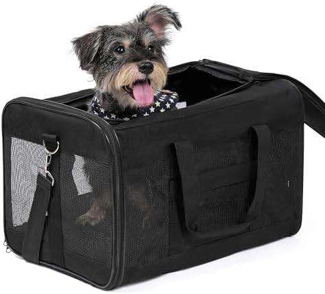 Conlun Dog Carrier Soft Sided, Large Cat Carrier,Black L