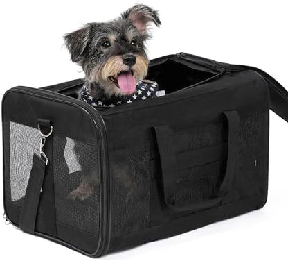 Conlun Dog Carrier Soft Sided, Large Cat Carrier,Black L