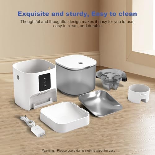 ANDOLL HOME 2.4G/5G Automatic Cat Feeder, 4L WiFi Food Dispenser with 10s Voice Recorder, Pet Feeder up to 10 Meals per Day, Timed Cat Feeder with Dry Food Sealed Ring