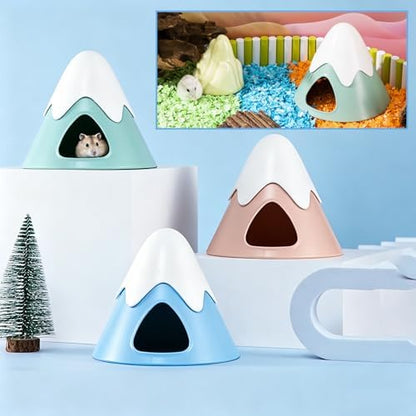 Hamster Hideout, Snowy Mountain Shape Hamster Hide House