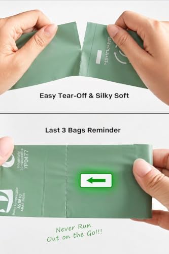 Hanging Dog Poop Bag Pouch with 105 Bags, 0.8 Mil Thick Waste Bags