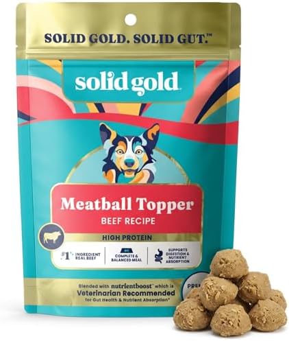 Solid Gold Beef Meatball Dog Food Topper & Treats, Picky Eaters, 3 Pack