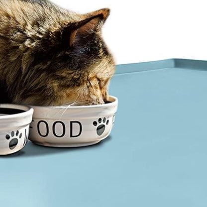 Silicone Dog Food Mat Waterproof Pet Feeding Tray for Small Medium Dogs