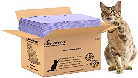 PetsWorld Universal Fit Cat Pad Refills for Litter Box, Fresh Scent, Odor Control, Pack of 200