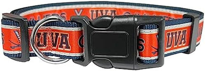 Pets First Collegiate PET Collar NEW VERSION Virginia Cavaliers Dog Collar, Size Large. Best Sports Team Color for Dogs & Cats. A Shiny & Colorful Dog & Cat Collar Licensed by The NCAA