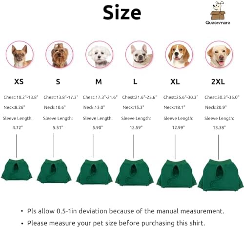 Queenmore Recovery Sleeve for Dogs Front Leg, Dog Recovery Sleeves, Dog Surgical Recovery Suit Female, Pet Elbow Protector Cone Collar Alternatives, Green, XS