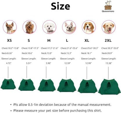 Queenmore Dog Surgery Recovery Sleeve for Front Leg, Breathable Dog Recovery Sleeves After Surgery, Cozy Long Sleeve Dogs Shirt, Alternative to Cone of Shame, Green, XL