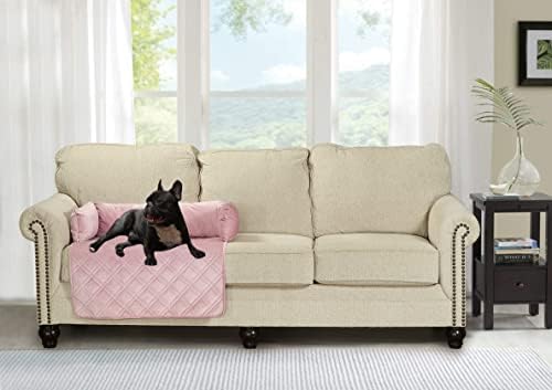 Brilliant Sunshine Silver Pink Velvet Dog Sofa Slipcover, Medium